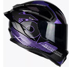 Casco Integral Kov Ares Know Negro con Morado