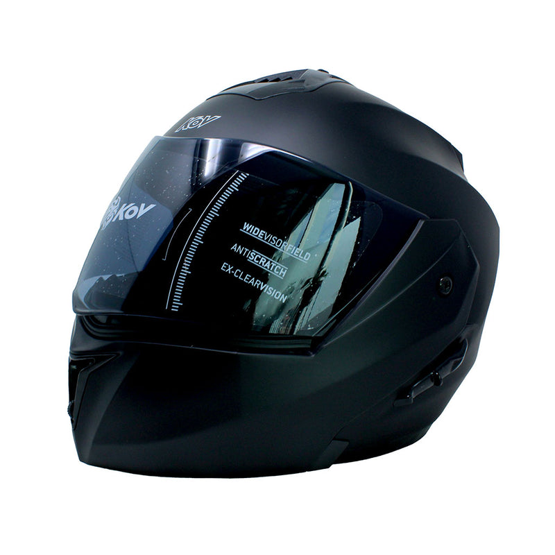 Cascos Para Moto Negro Mate Kov Cerrado Certificación Pulsar